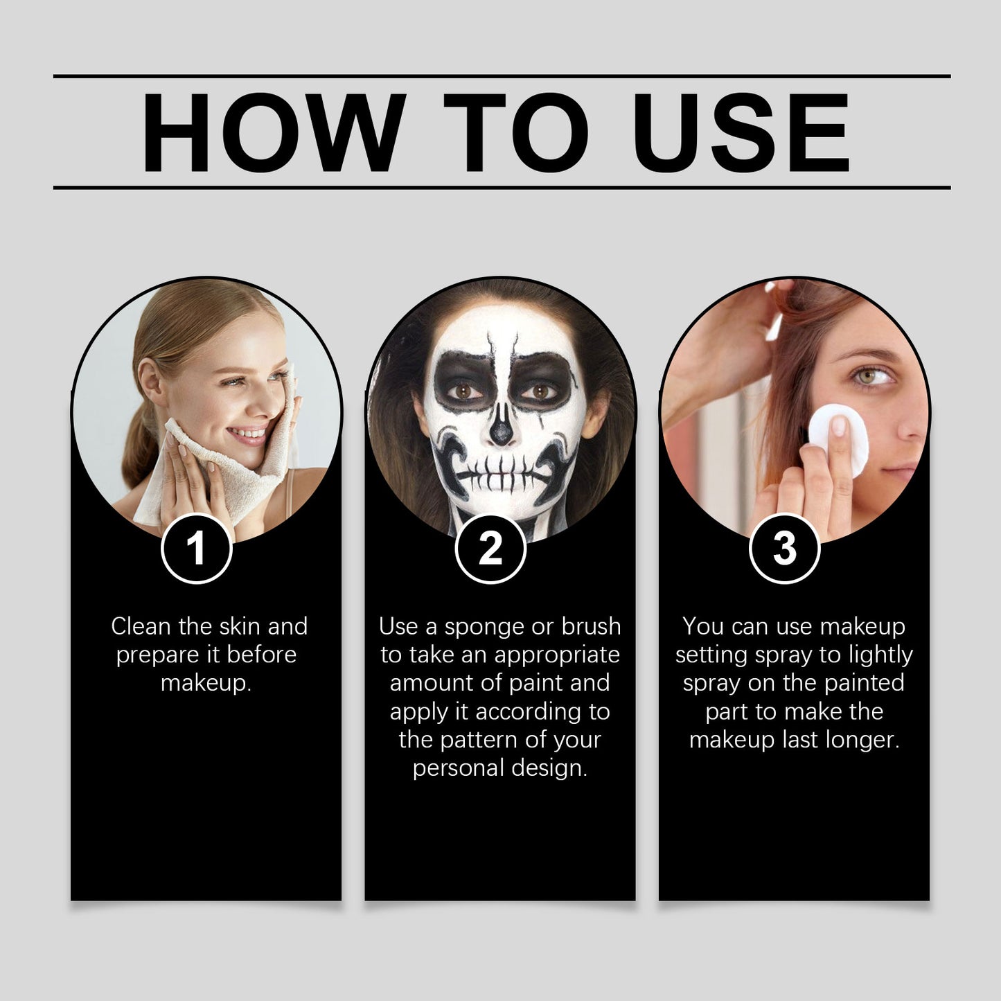 Halloween Face Painting Stick Set, Covered With Painted Foundation Makeup Clown Colorful Stick