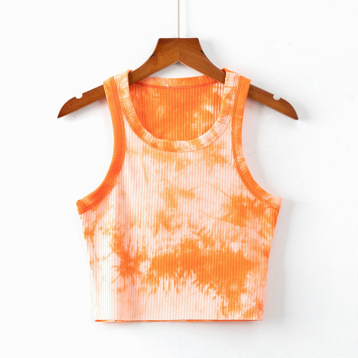 Letter Embroidered Strap Vest Women's Thin Sleeveless Round Neck Top