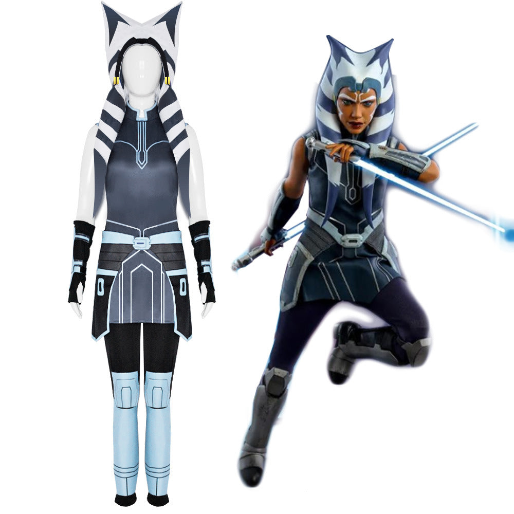 Laku Adult Ahsoka Tano Cosplay Costume Halloween Anakin Cosplay Costume Full Set Include Hat for Comic Con Ahsoka Outfits