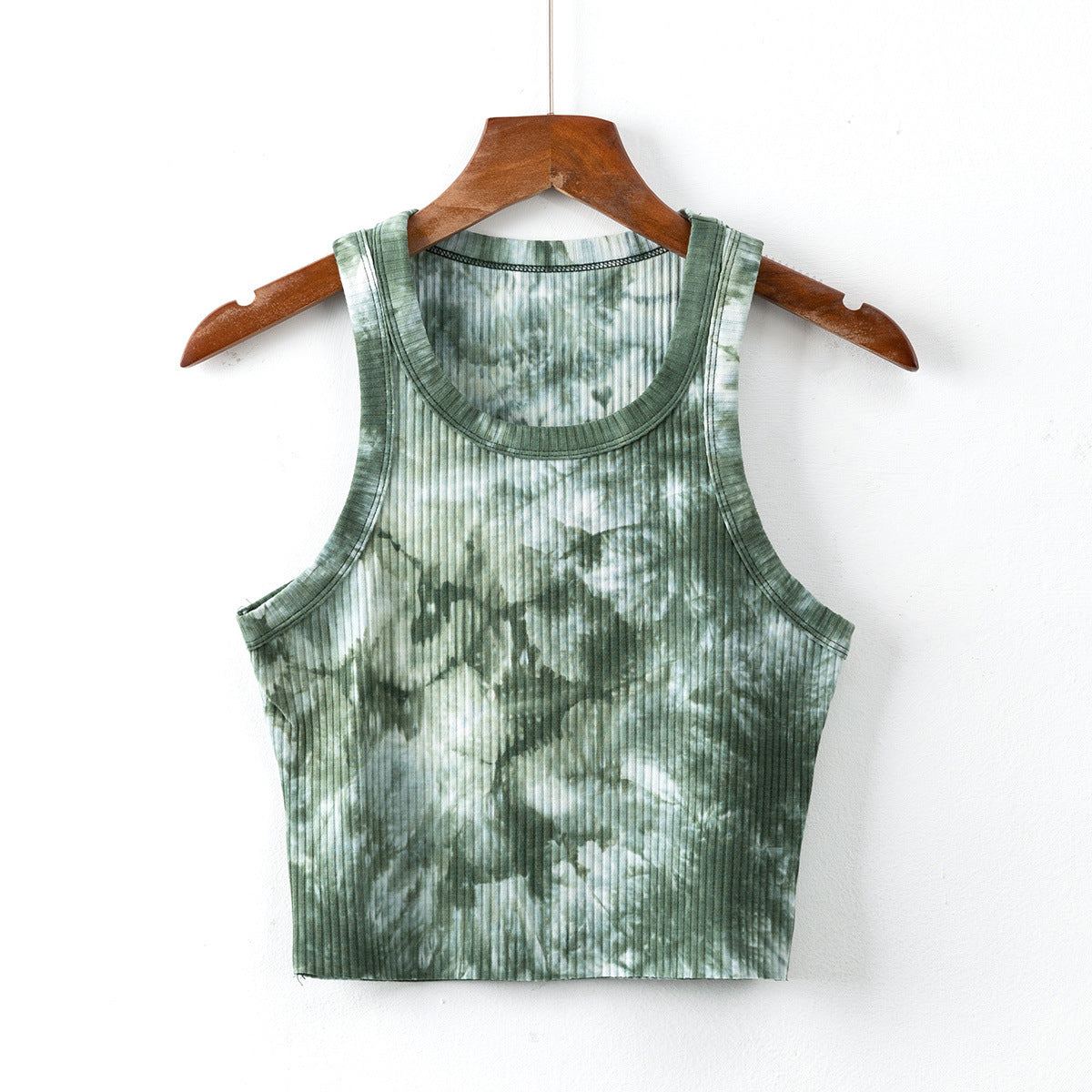 Letter Embroidered Strap Vest Women's Thin Sleeveless Round Neck Top