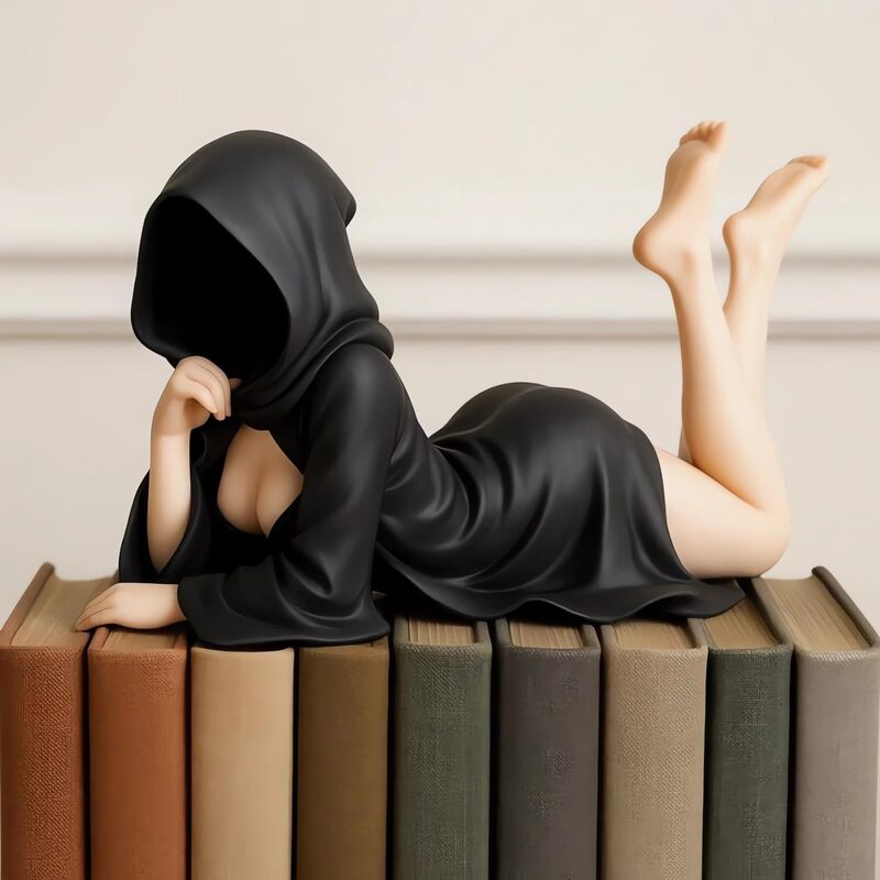 Halloween Female Sitting Statue for Desktop/Bedroom/Living Room Home Decor