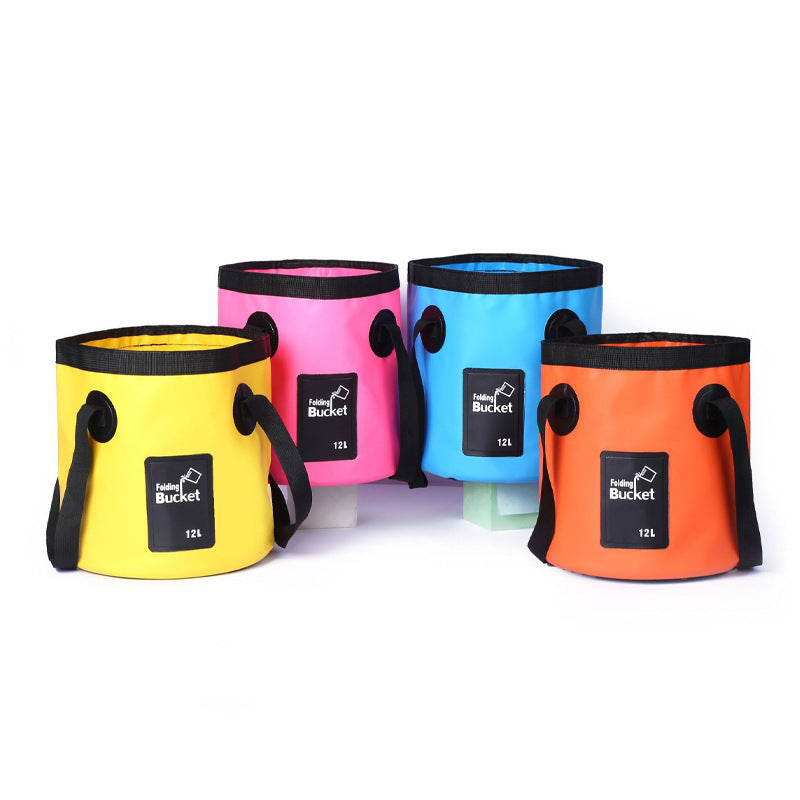 Outdoor Fishing Camping Waterproof Bucket PVC Foldable Water Bucket Bag Car Washing Bucket Portable Camping Water Storage Bag