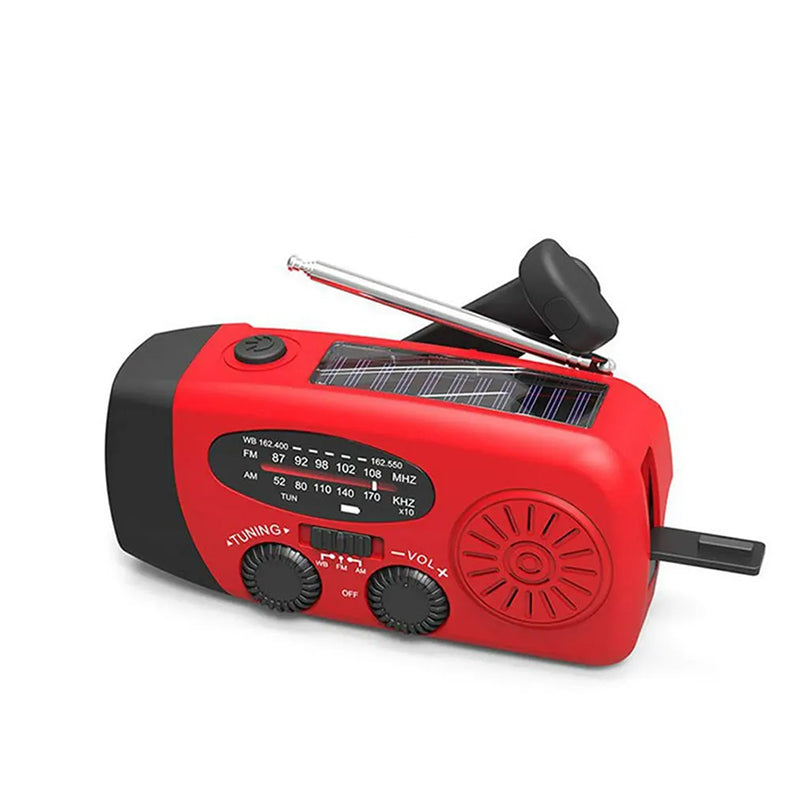 Portable multi - func hand - crank, emergency gen, solar radio, shockproof, FM/AM/WB/NOAA, power bank