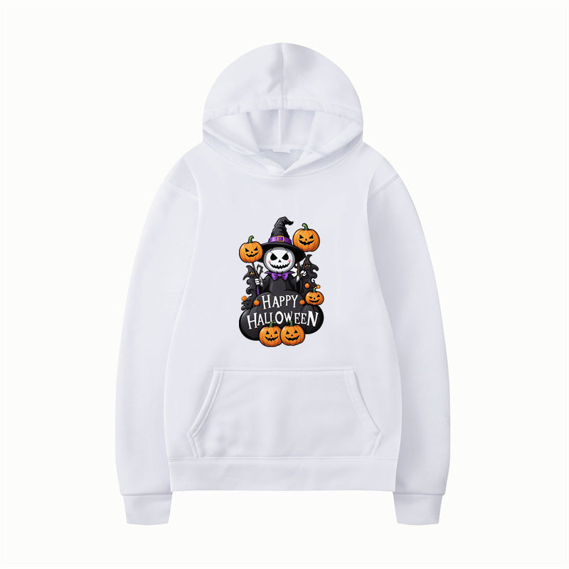 Halloween Series Printed Hooded Long Sleeve Sweatshirt Loose Casual