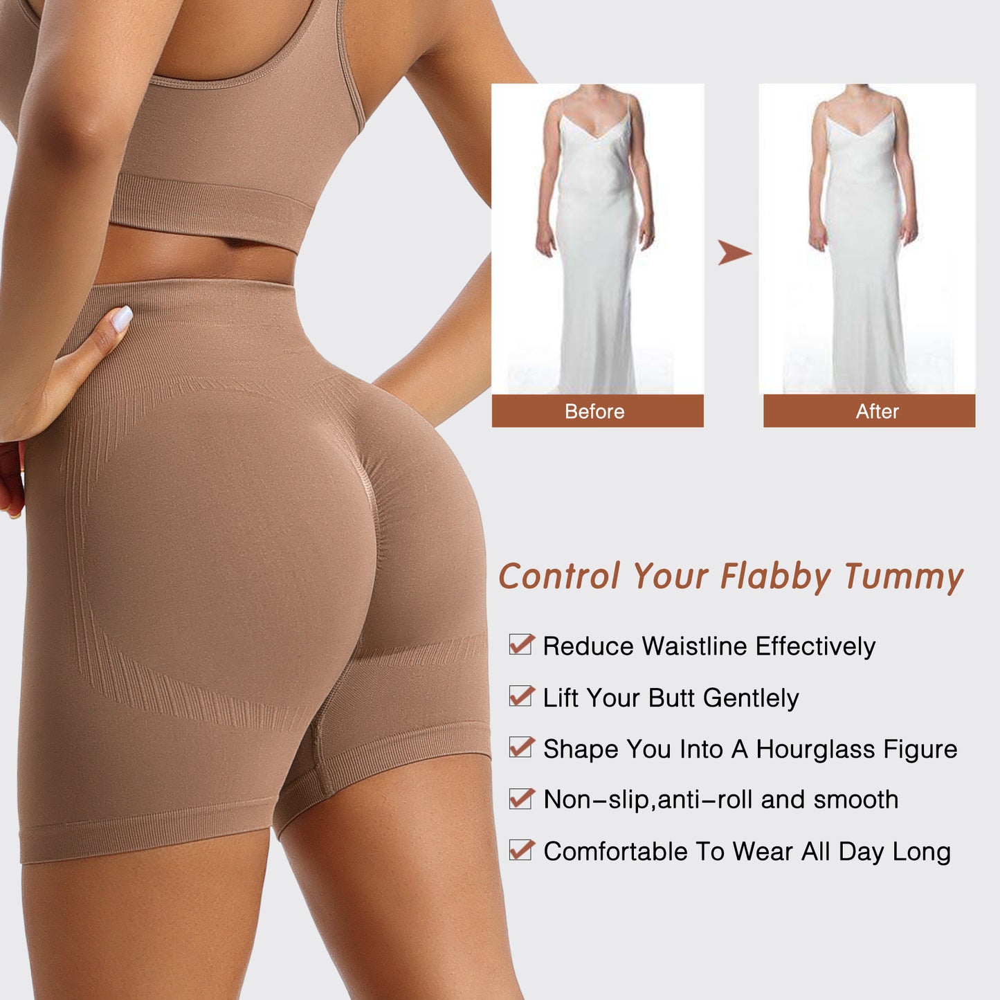 Women's Butt Lifting Pants High Waist Tummy Control Shapewear Thin Trainer Safety Pants