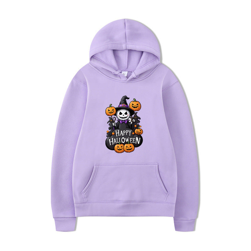 Halloween Series Printed Hooded Long Sleeve Sweatshirt Loose Casual