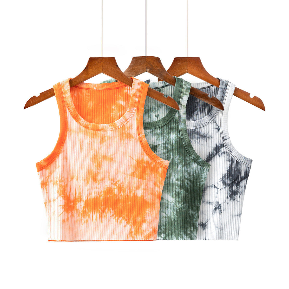 Letter Embroidered Strap Vest Women's Thin Sleeveless Round Neck Top