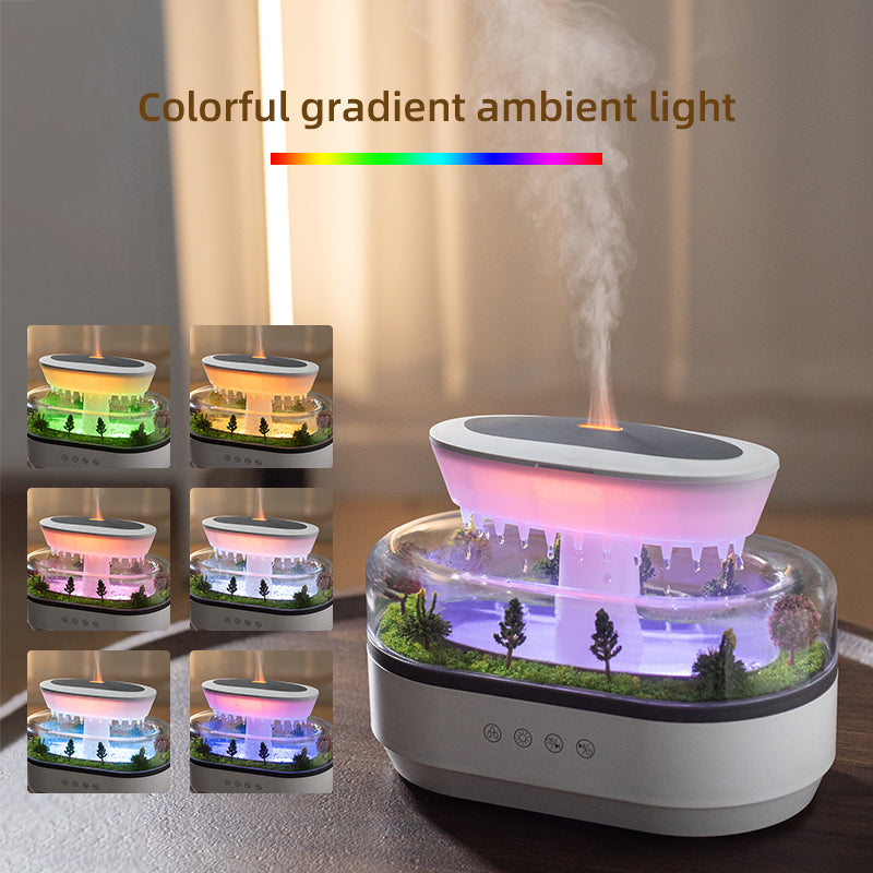 Smart Cool Mist Raindrop Air Humidifier for Garden Landscape Christmas Tree White Noise Oil Aroma Diffuser Portable
