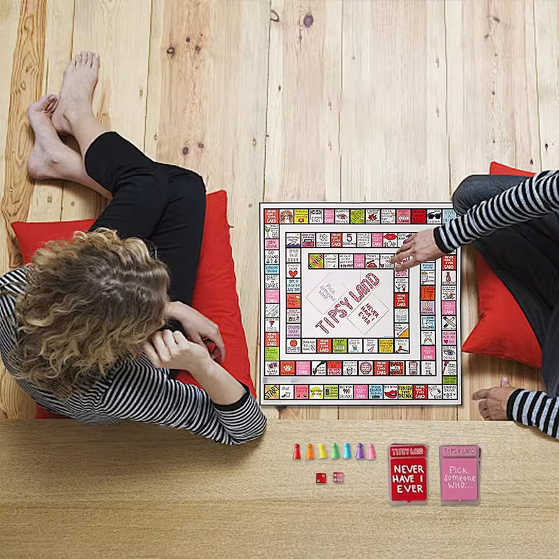 Tipsy Land Drinking Games: Interactive game for adult girls' nights, bachelorette & Halloween parties. For 2 - 8 players.