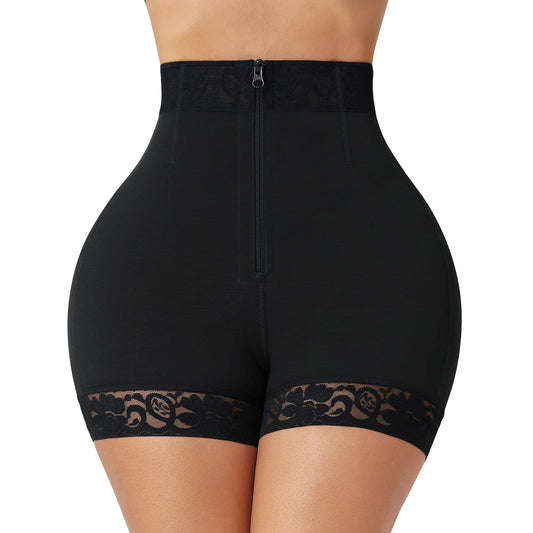 Lace waist cinching waist cinching and hip lifting postpartum high waisted shapewear pants