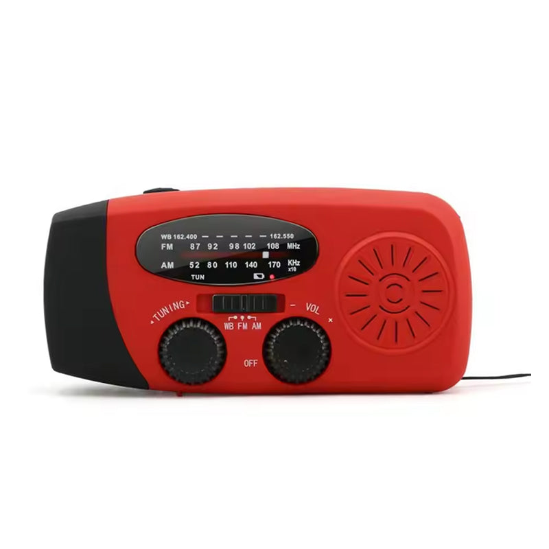 Portable multi - func hand - crank, emergency gen, solar radio, shockproof, FM/AM/WB/NOAA, power bank