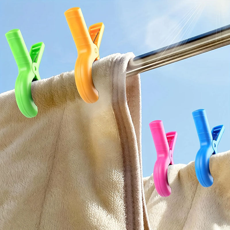 4/8-piece beach towel clips: for beach chairs, pool, cruise. Heavy-duty, strong, also works as clothes pins.