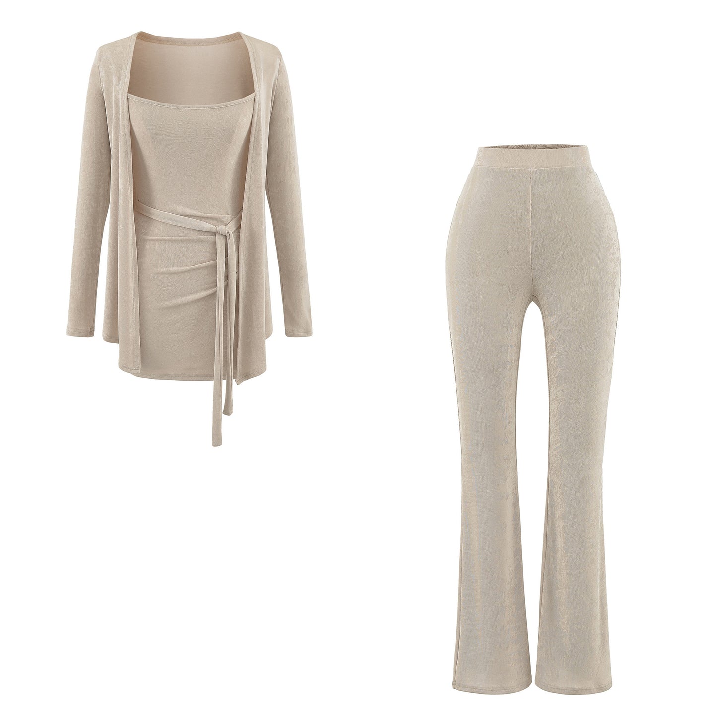 Camisole cardigan pants set for women