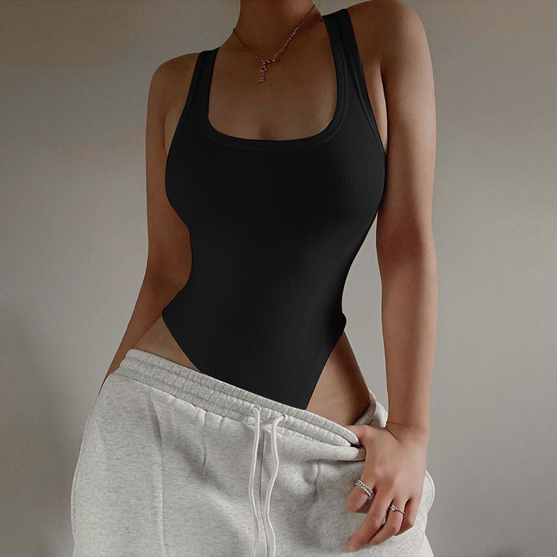 Vest casual yoga sexy hanging neck short sports jumpsuit