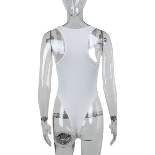 Vest casual yoga sexy hanging neck short sports jumpsuit