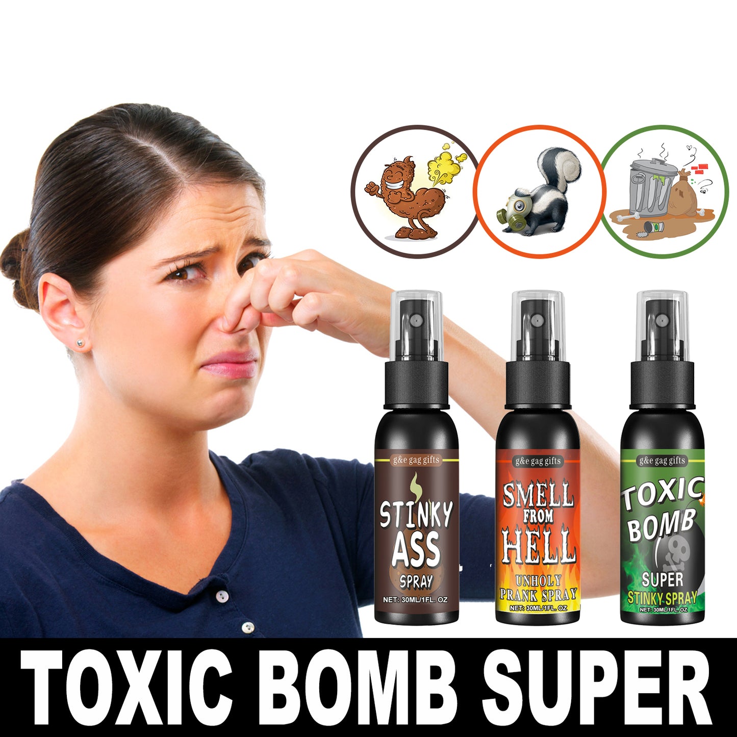 Fart Spray, April Fool's Day Pooper Toy Spoof Stink Entertainment Poop Hell Bomb Smell
