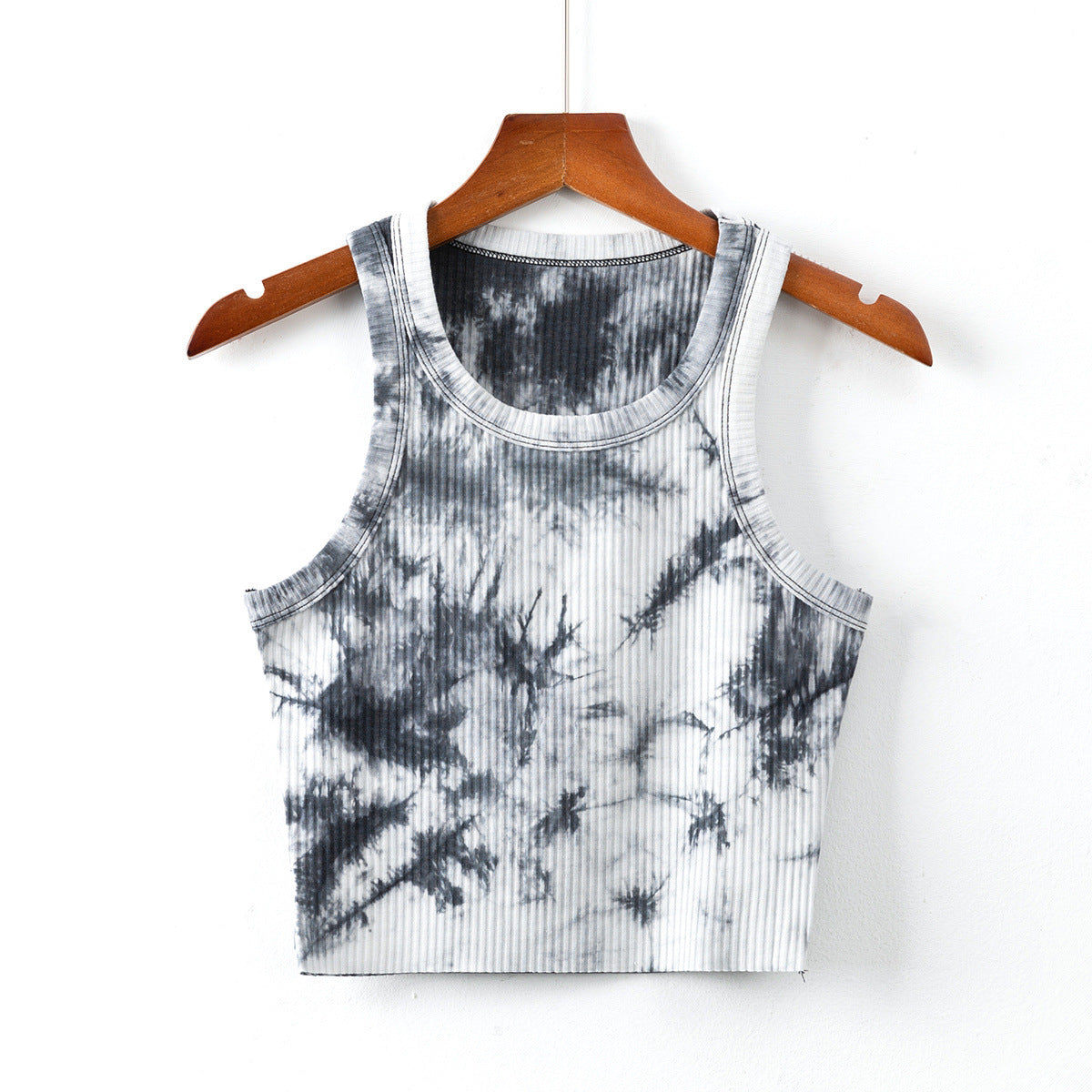 Letter Embroidered Strap Vest Women's Thin Sleeveless Round Neck Top