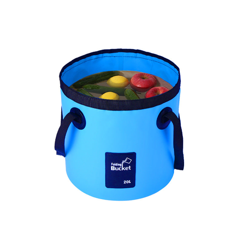 Outdoor Fishing Camping Waterproof Bucket PVC Foldable Water Bucket Bag Car Washing Bucket Portable Camping Water Storage Bag