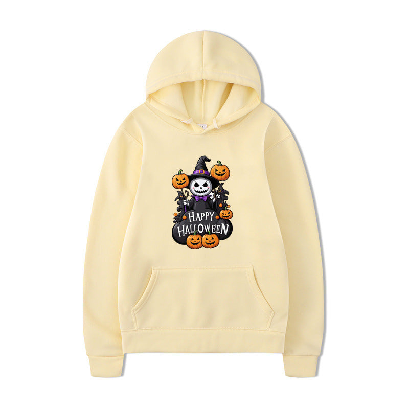 Halloween Series Printed Hooded Long Sleeve Sweatshirt Loose Casual