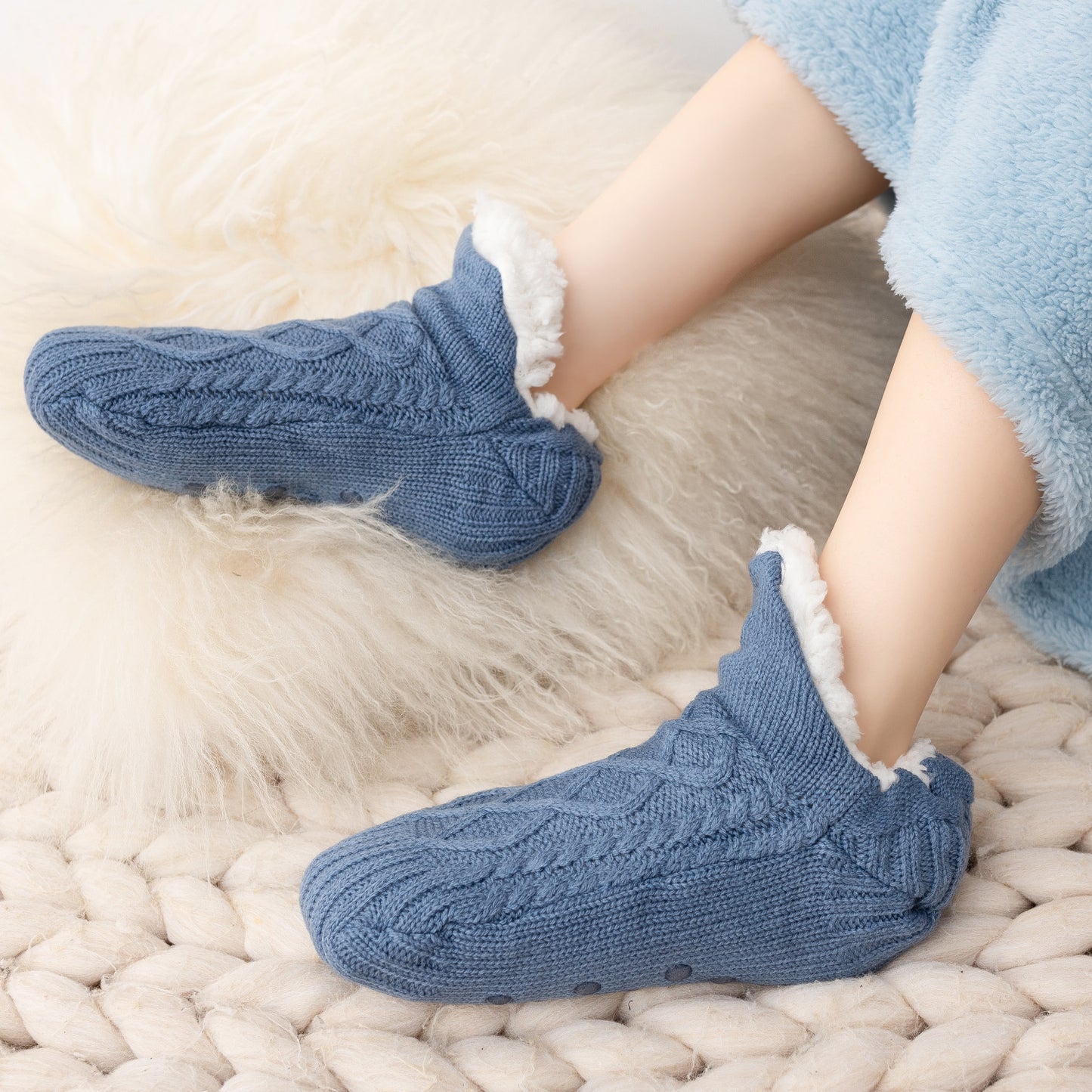 Winter Thickened Fleece Home Floor Socks Warm Fleece Insulated Unisex Adult Dot Glue Socks Indoor Slipper Socks