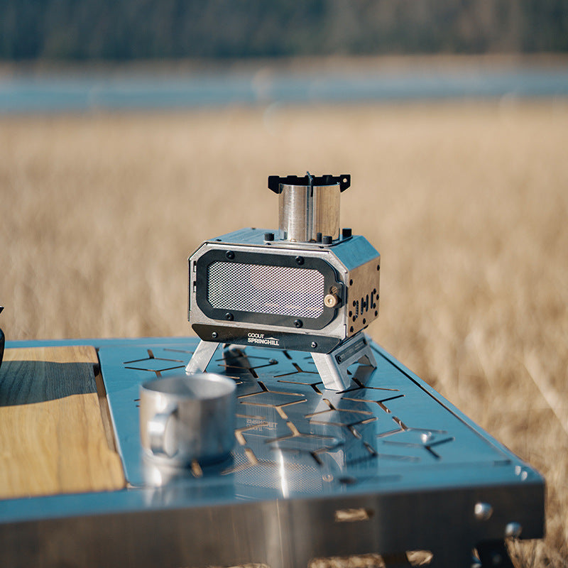 Spring Mountain Mini Incense Burner 2.0 Outdoor Camping Tabletop Firewood Stove Foldable Portable Furnace Camping Water Boiling Equipment